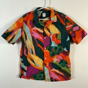 GAP Kids Vibrant Multicolor Button Down Shirt Youth 10